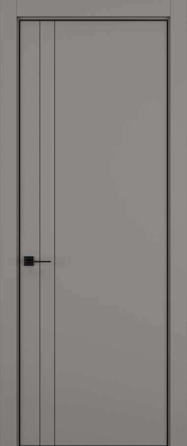 Дверь межкомнатная Hausdoors Керамик серый 4 Minimalism R REVERSE кромка черная в Екатеринбурге