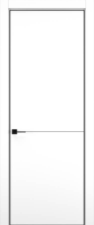 Дверь межкомнатная Hausdoors Керамик снежный 2 Minimalism кромка черная в Екатеринбурге