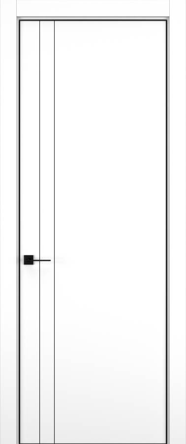 Дверь межкомнатная Hausdoors Керамик снежный 4 Minimalism L REVERSE кромка черная в Екатеринбурге