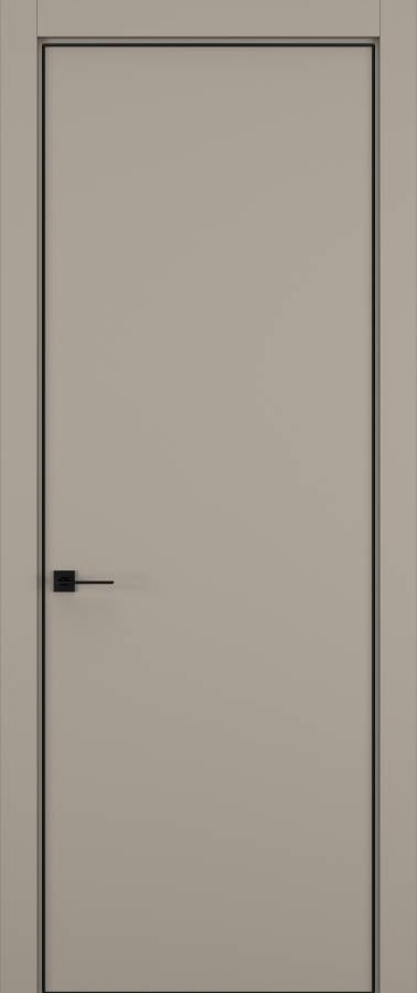 Дверь межкомнатная Hausdoors Керамик бежевый 1 Minimalism кромка черная в Екатеринбурге