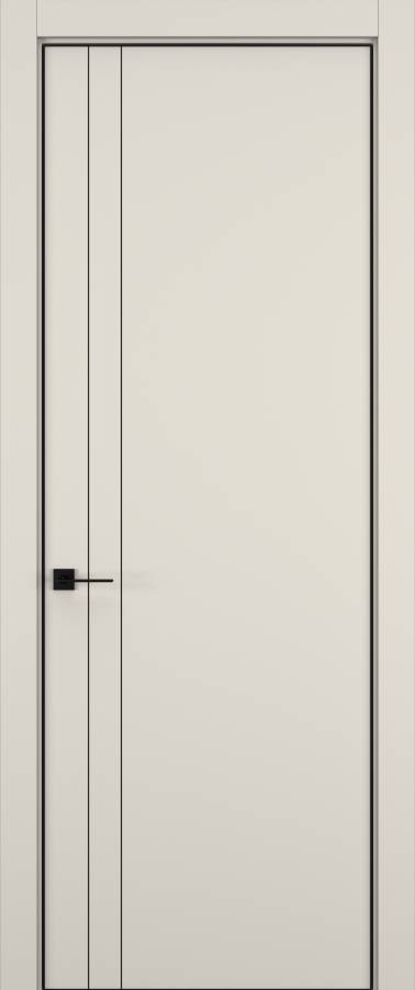 Дверь межкомнатная Hausdoors Керамик жемчужный 4 Minimalism L REVERSE кромка черная в Екатеринбурге