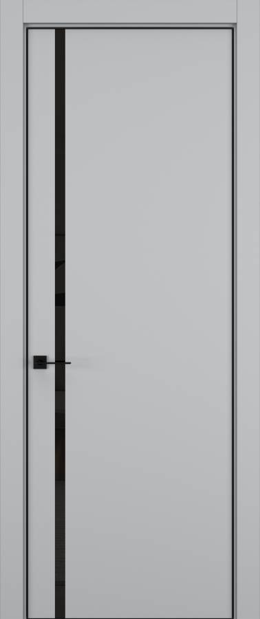 Дверь межкомнатная Hausdoors Шеллак серый 5 Minimalism ст.черное L REVERSE кромка черная в Екатеринбурге
