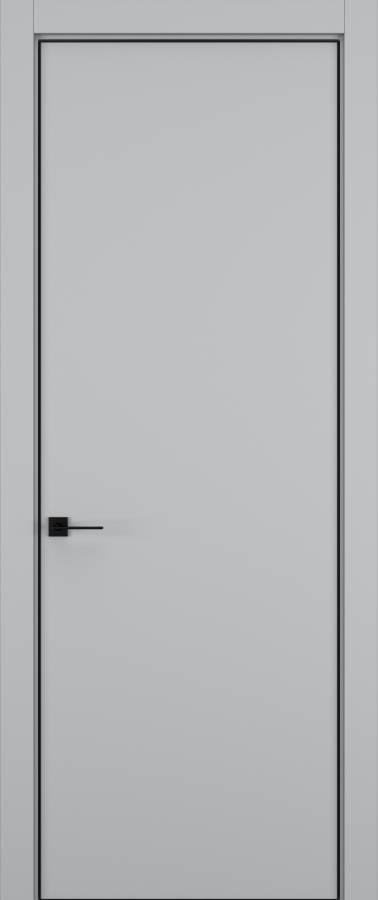 Дверь межкомнатная Hausdoors Шеллак серый 1 Minimalism кромка черная в Екатеринбурге