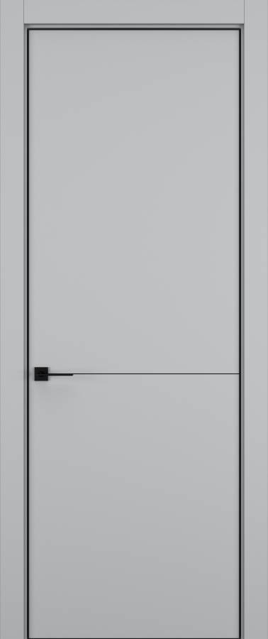 Дверь межкомнатная Hausdoors Шеллак серый 2 Minimalism L REVERSE кромка черная в Екатеринбурге
