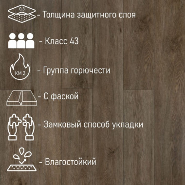 Водостойкий SPC ламинат DEW&DROP Корал