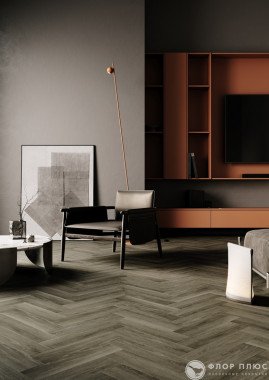 Кварцевый ламинат (SPC) Fargo Herringbone Дуб Верде