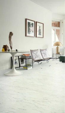 ПВХ плитка Quick Step Vinyl Flex BLUSH Мрамор белый лунный