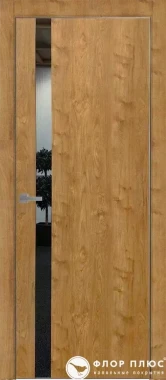 Дверь межкомнатная UBERTURE Тамбурат Лайт ПДТО 4204 Орех светлый черная кромка