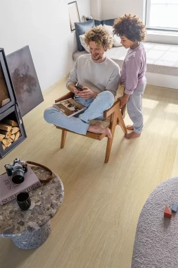 ПВХ плитка Quick Step Vinyl Flex FUSE Дуб безмятежный натуральный светлый