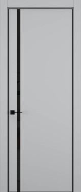 Дверь межкомнатная Hausdoors Шеллак серый 5 Minimalism ст.черное R REVERSE кромка черная