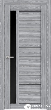 Дверь межкомнатная FRANT Fusion Hilton L13 Ривьера Грей стекло лакобель черное