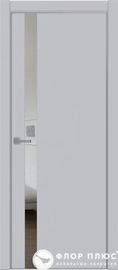 Дверь межкомнатная Тамбурат (Tamburat) 4104 манхеттен металлическая кромка стекло зеркало серое