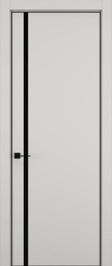 Дверь межкомнатная Hausdoors Керамик слоновая кость 5 Minimalism ст.черное кромка черная