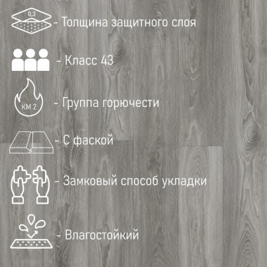 Водостойкий SPC ламинат DEW&DROP Балтик