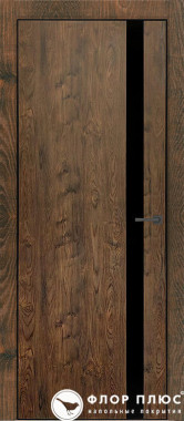 Дверь межкомнатная Uberture Тамбурат Лайт (Tamburat Light) 4204 орех шоколадный стекло черное