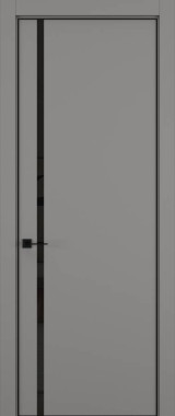 Дверь межкомнатная Hausdoors Керамик серый 5 Minimalism ст.черное L REVERSE кромка черная