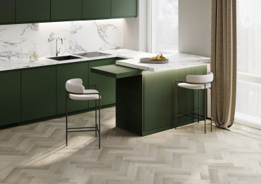 Кварцевый ламинат (SPC) Fargo Herringbone Дуб Рокфорд